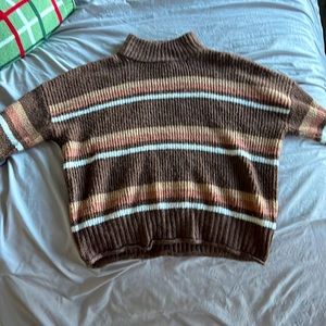 Brown cropped sweater/ turtle neck